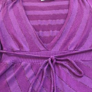 *4 for $15* Purple Striped Tunic w/Metallic Gold